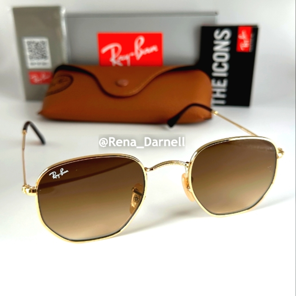 Ray-Ban Hexagonal RB3548N Gradient Brown Lens New